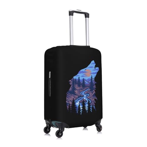 Wolf Travel Luggage Cover Suitcase Protector Bag,Double-Sided Printed Fits 18-32 Inch Luggage,Suitcase Sleeve For Kid And Adult,Large3