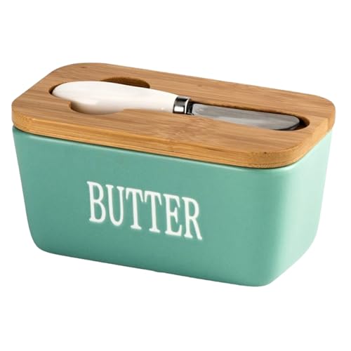 Zambuph Tavolo in ceramica realizzato con coperchio per burro facile da pulire, zangola, zangola, controsoffitto , verde