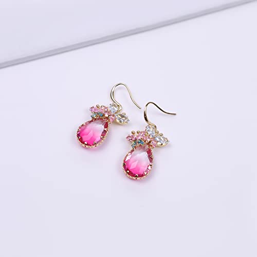 Crystal Teardrop Earrings CZ Butterfly Earrings Gold Dangle Earrings Jewelry Gift for Women4
