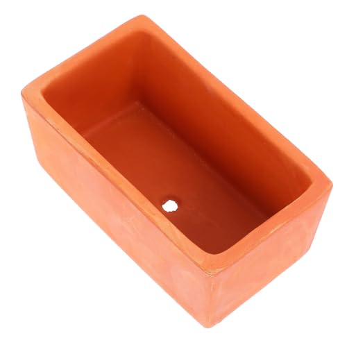 NUOBESTY Vaso Rettangolare in Terracotta Naturale con Foro Drenante per Piante Succulente e Contenitore Piccolo Rustico per e Decorazioni da Interno su Davanzali