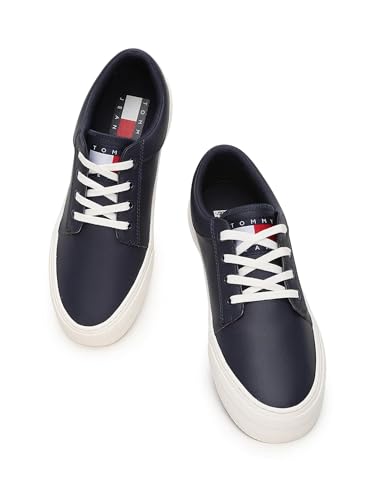 Tommy Jeans Herren TJM Vulc. Skate Derby ESS EM0EM01282 Vulkanisierte Sneaker, Blau, 46 EU