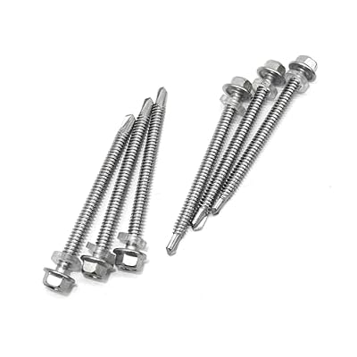#12 x 2-1/2 Self Drilling Screws 410 Stainless Steel Hex Washer Head self Tapping Screws 50 pcs