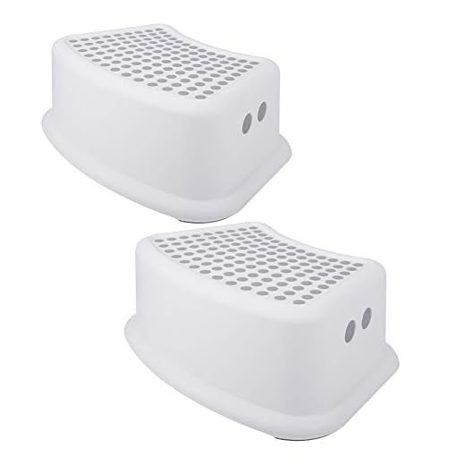 Step Stool for Kids (2 Pack), Toddlers Stool for Potty Training, Bathroom, Kitchen, Bedroom, Toy Room and Living Room. Toilet Stools with Soft Anti-Slip Grips for Safety, Stackable (Grey)