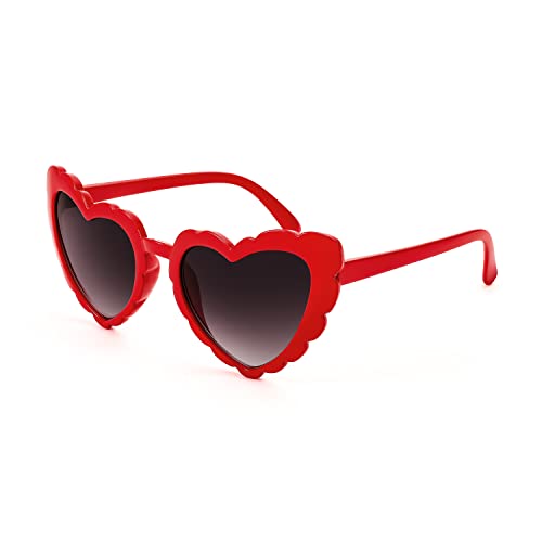 FEISEDY Love Heart Shaped Sunglasses for Women Trendy Retro Cat Eye Mod Style Stylish Glasses B2336