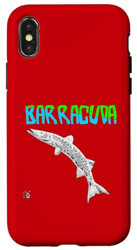 Funny Barracuda Fish �^�[�R�C�Y/�O���[�� �X�}�z�P�[�X iPhone X/XS �p