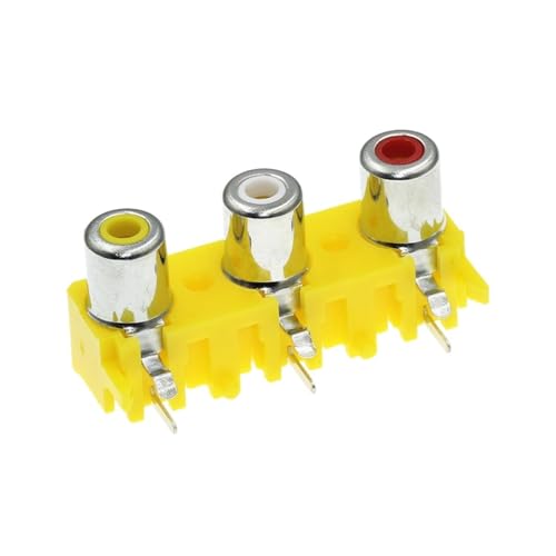 TSIOHKBS 5Pcs Female Socket 3 AV Audio Jack 3 Hole Socket AV3-8.4-15