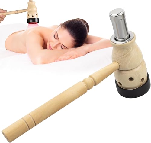 Velorique Moxa Stick Burner Holder, Wooden Moxa Strips Mugwort Moxibustion Keeper Box Acupoint Massage Tool for Moxibustion 葫芦灸 三伏天艾灸锤