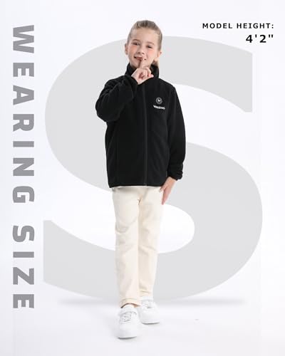 Image of Venustas Kids Heated Fleece Jacket with Battery Pack, Girls Youth Electric Heated Coat for Winter