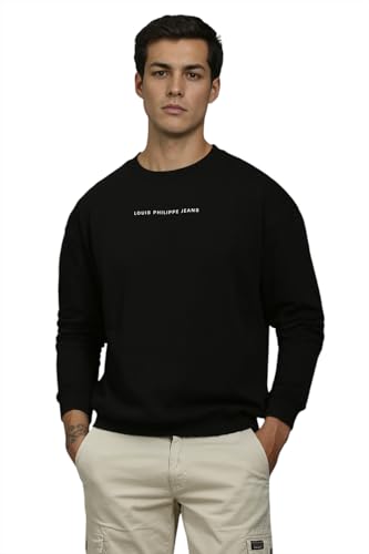 Image of Louis Philippe Men's Cotton Round Neck Sweatshirt