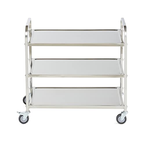 Foto von Amazon-Marke: Movian Servierwagen aus Edelstahl, mit 3 Etagen, Metall