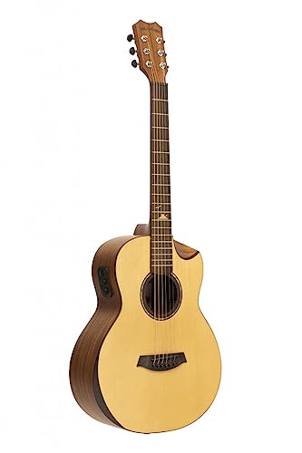 Mini guitare électro-acoustique avec table en cèdre massif - Les Beatles, Paul McCartney, John Lennon, RIngo Starr, George Harrison Mini guitare électro-acoustique avec table en cèdre massif