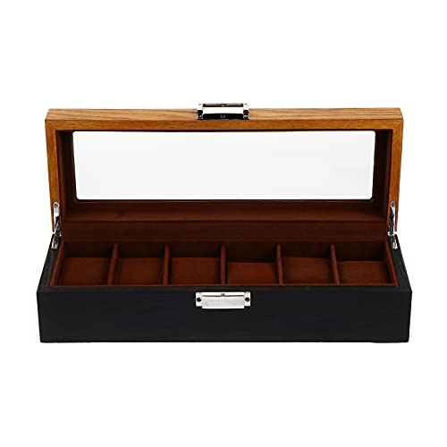 Coffret de rangement élégant en bois rétro pour 6 montres précieuses