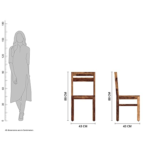 Image of Amazon Brand - Solimo Solid Sheesham Wood Rosyth 4 Seater Dining Set with 4 Chairs | Durable Wooden Furniture for Restaurants, Dining Room, Living Room, Hotels and Home (Natural Finish)