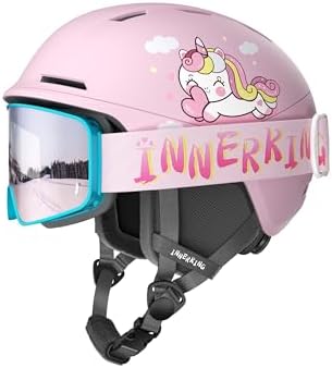 InnerKing Kids Ski Helmet and Goggles, Lightweight Boys Ski Helmet, Reinforced PC Shell & Shock-Absorbing EPS Foam & Soft Lining, Girls Snowboard Helmet 10 Vents, Snow Sport Helmets for Teens