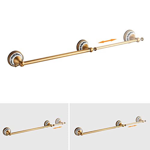Juego de Accesorios de baño de Bronce Antiguo, toallero Ajustable, Soporte de Papel higiénico, Soporte para Toallas de Mano, Gancho, Juego de Accesorios de baño Dorados montado en la Pared - imagen 3