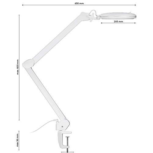Goobay LED dimmbare Lupenleuchte, 1-9W; 127mm Glaslinse, 1,75x Vergrößerung, 3 Dioptrien, 860 Lumen – Bild 5