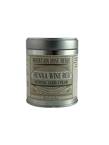 Henna Powder Mountain Rose Herbs - Certified Organic - 4oz (Wine Red)