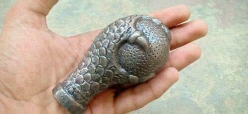 Miniatura 4 de Blackperlcrafts - Mango de diseñador de latón con mango de madera con cabeza de caña de águila