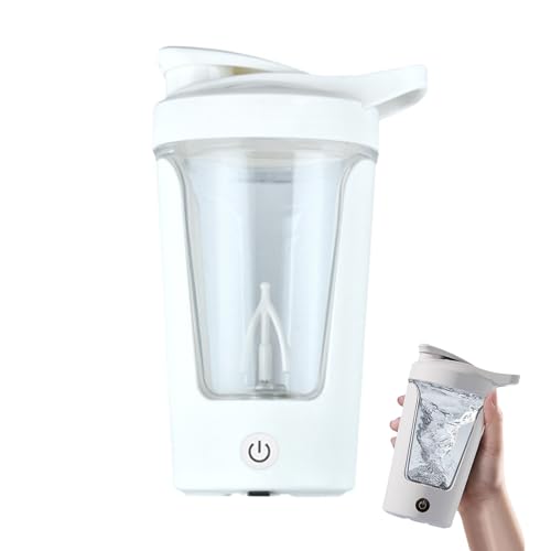 Botella mezcladora de proteínas, mezclador portátil recargable de 17 onzas, mezclador automático de vórtice de agitación con un clic para proteínas en polvo y café