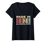 Photo Gallery donna retro 1926 tutte le parti originali vintage made in 1926 uomo donna maglietta con collo a v Photo Gallery donna retro 1926 tutte le parti originali vintage made in 1926 uomo donna maglietta con collo a v