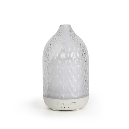 ZEIGGA LAB Glass Essential Oil Diffuser Large Essential Oil Diffuser for Home 4 Lighting Modes Dual Mist Modes Timer Function Ultrasonic Cool Mist Aroma Diffuser for Bedroom Yoga Office Decor