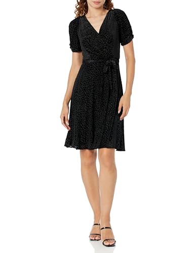 Image of DKNY Womens Sleeveless Faux Wrap Midi Dress