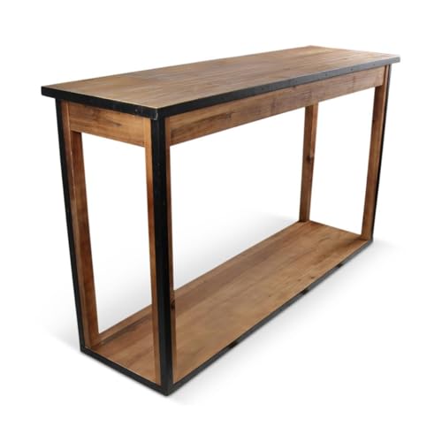 Console Drapier Bois Marron 160x48.5x95.5cm - Bois, Métal - Décoration d'Autrefois