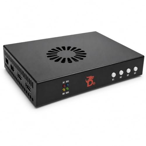D DICHEN 4K Video Fuser Combiner Adapter HDMI 2.1 & DisplayPort 1.4 Supports 1080P 480Hz 1440P 320Hz 4K 160Hz Low-Latency Video Overlay Converter for Dual-PC Display Workflows