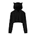 Produktbild Damen Bluse, KIMODO Frauen Cat Ear Long Sleeve Hoodie Sweatshirt Hooded Pullover Tops Blouse (Schwarz, S)