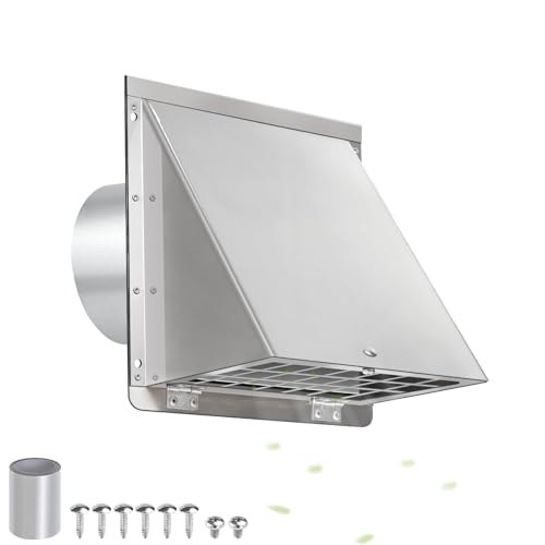 Dryer Vent Cover Outside 3 Inch with Mesh & Cushioned Flap 304 Stainless Steel Wall Vent Exhaust Vent Cover 3 Outdoor Dryer Vent Cover Hood Exterior Wall Vent Cover for Laundry Dryer Vent AC Air Vent