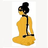 Neck to Wrist Restraint BDSM Sex Bondage Set for Couple Adult Play Adjustable Sex Blindfold Ties up Chain with Straps Tight Handcuff Bed Restraint SM Toys Hoodies
