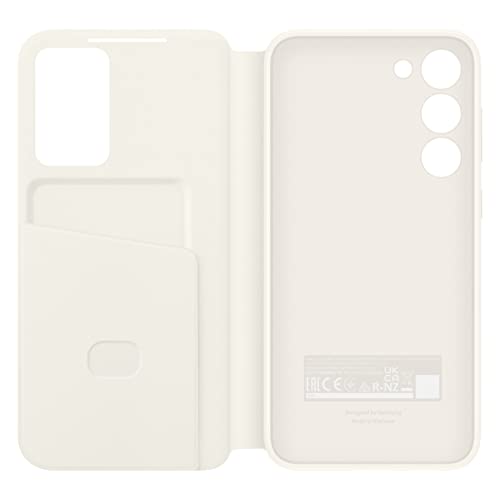 Image of SAMSUNG Galaxy S23+ S-View Wallet Phone Case, Protective Cover w /Card Holder Slot, Finger Tap Clear Window, US Version, EF-ZS916CUEGUS, Cream