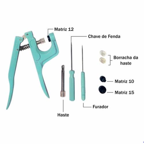 Alicate de Pressão 3 em 1 Azul Botões de Plástico Marpax