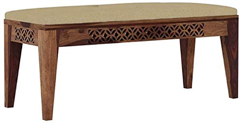 Image of Sheesham Wood 6 Seater Dining Table Set with Bench & 4 Chairs, Solid Wooden Dining Set for Home, Kitchen, Living Room, Brown