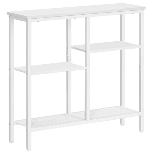HOOBRO Schmaler Konsolentisch, 75 cm Beistelltisch, Flurtisch, Kleiner Ausstellungstisch, Sofatisch für kleinen Raum, für Eingang, Flur, Weiß EWW79XG01 HOOBRO Schmaler Konsolentisch, 75 cm Beistelltisch, Flurtisch, Kleiner Ausstellungstisch, Sofatisch für kleinen Raum, für Eingang, Flur, Weiß EWW79XG01