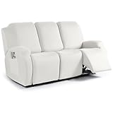 La funda de sofá para sala es elástica y fácil de colocar: la funda del sillón reclinable tiene elasticidad, por lo que se adapta a sofás de varios tamaños. ¡Se adapta perfectamente a un sillón grande! Además, cuenta con una correa ajustable.