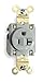 20A 5-20R 125V Receptacle Single Gray - Pack Of 6