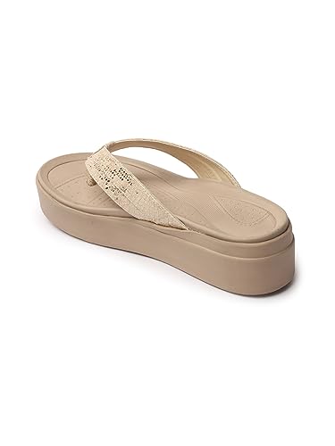 Image of Carlton London women's Snake Print Flatform Thong Sandals