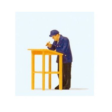 Preiser 28152 Railroad Worker at the Standing Desk Figure