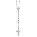Ritastephens Italian Sterling Silver 3mm Rosary Bead Virgin Mary Cross Necklace, 24