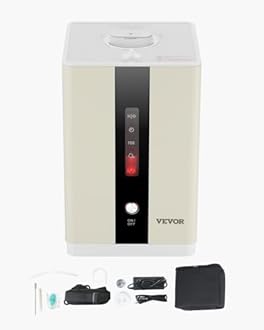 VEVOR Hydrogen Inhalation Machine, 99.99% High Purity Hydrogen Inhaler, HO-Separated 225ml/min (150 H+75 O) Dual Port Hydrogen Oxygen Inhaler, Hydrogen-Rich Water Generator for Home Travel