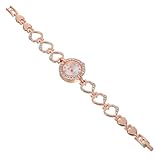 MOBUTOFU Reloj para Mujer de Cuarzo Pulsera Dorada y Diseño Elegante Piedras Brillantes, Tamaño Pequeño, para Eventos y Celebraciones