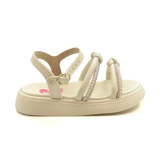 Sandália Infantil Menina Molekinha Tiras Brilhantes Off-white 23