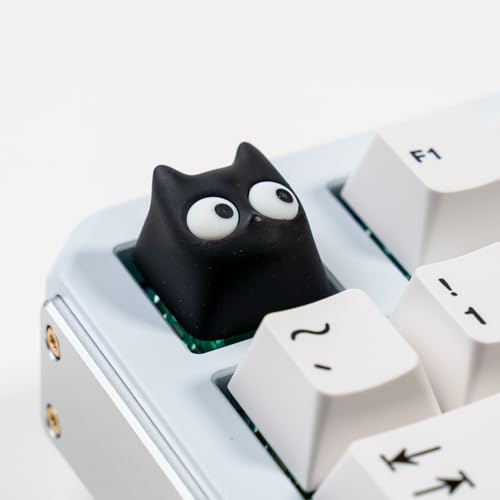 Artisan Black Surprised Cat Resin Keycap (1U MX)