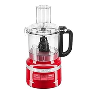 KitchenAid 7 Cup Food Processor Plus 3 speed Knead Chop Shred Slice Puree Empire Red (RENEWED)
