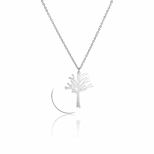 KDAKSA Silver Leafless Tree Pendant Necklace, Tree of Life Pendant, Choker (1pcs-A)
