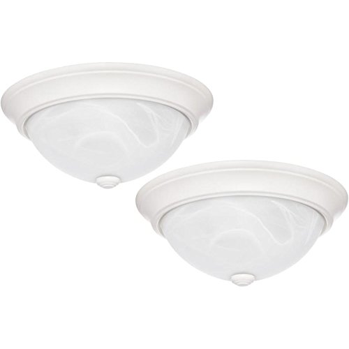 Project Source 2-Pack 13-in White Traditional Flush Mount Light