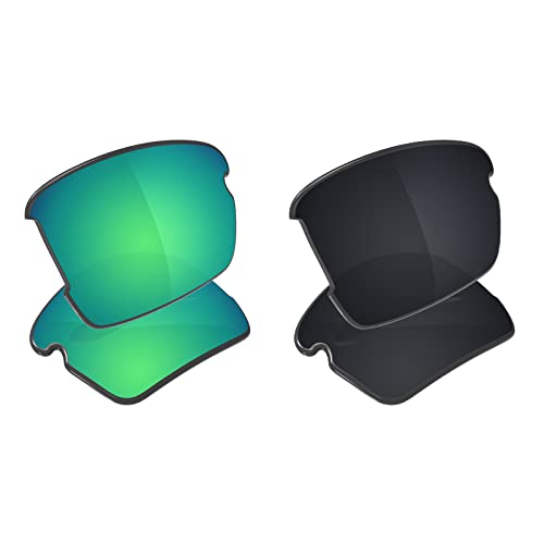 Image of Galvanic Replacement Lenses for Oakley Flak 2.0 Asian Fit OO9271 Sunglasses - Jade + Black Polarized - Combo Pack