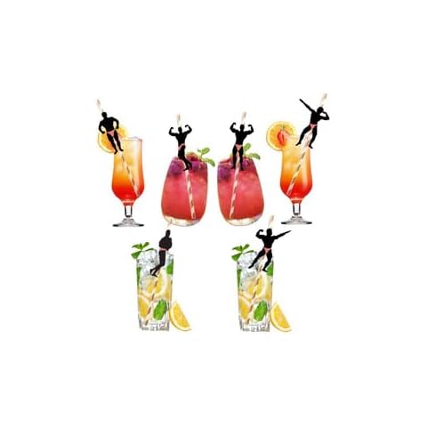 Bachelorette Naughty Straws, Stripper Pole Dancer Straw,24pcs Bachelorette Party Naughty Nye Paper Straw for Hens Girls Night Adults,Dancing MEN Confetti Thick Straws Ladies Bridal Shower Decoration Cover