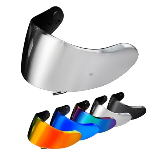 PSLER Visera de Casco para Neotec 2 Visera Tintada para Shoei Neotec 2 CNS 3, Protector Facial con Protección UV Accesorios de Repuesto para Motocicleta(Espejo Plateado Intenso)